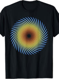 Men'S And Women'S T-Shirt, Psychedelic Spiral Optical Illusion Design, Summer Casual Wear