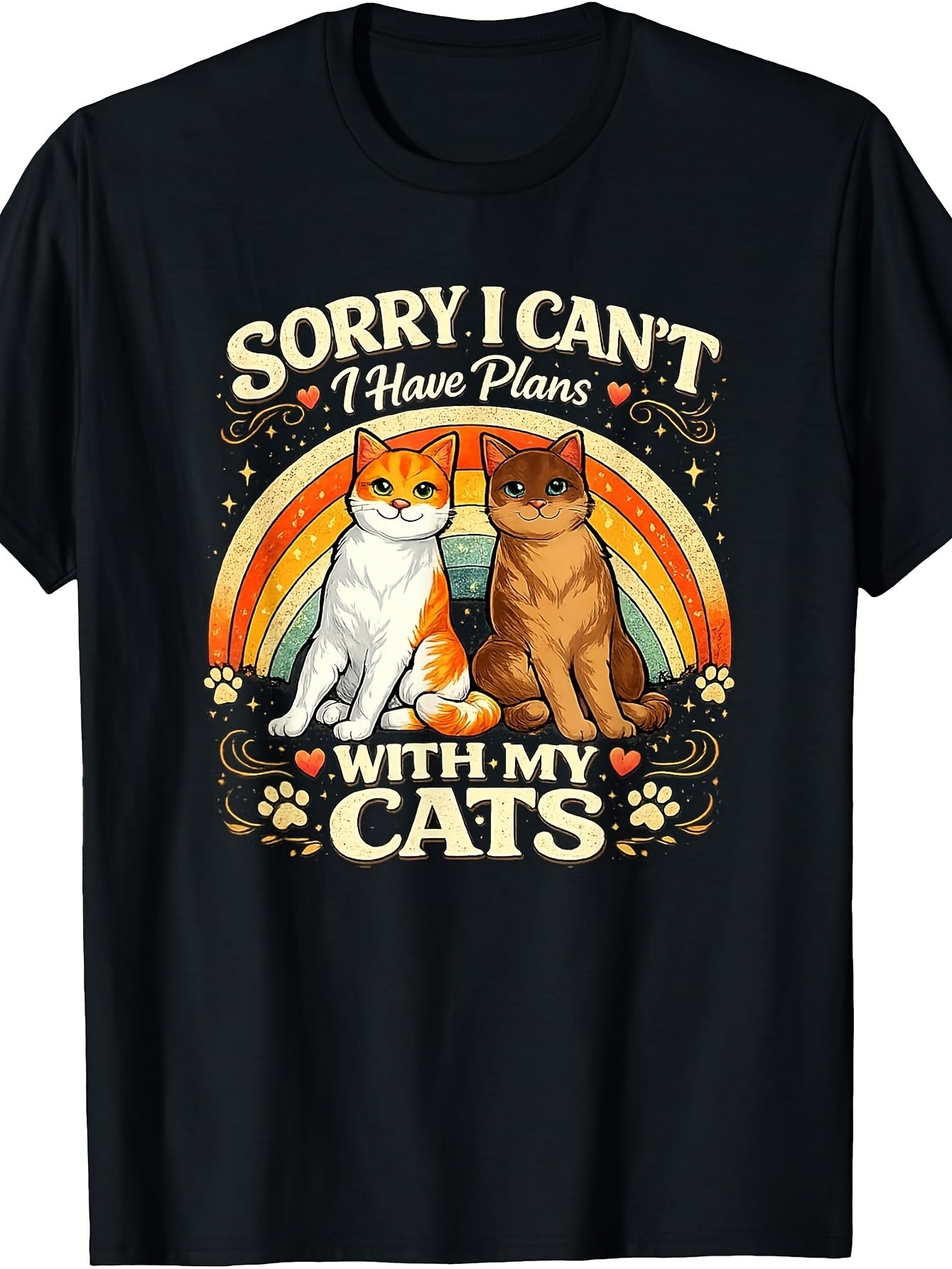 Cute Cat Mom Couple Lover Saying Design for Women Men T-Shirt
