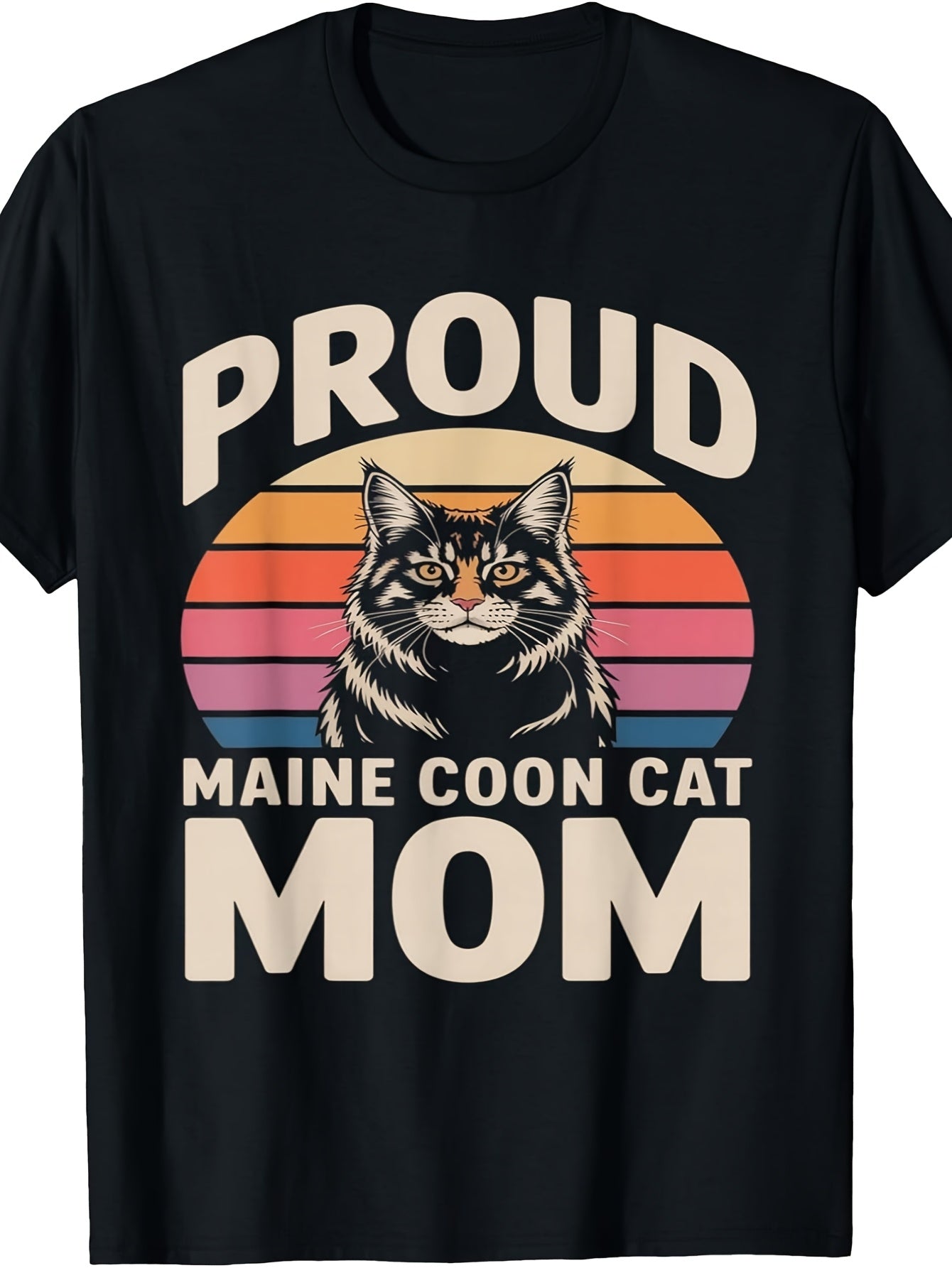 Proud Maine Coon Cat Mom Retro T-Shirt