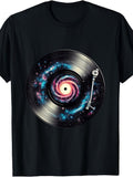 Turntable EDM Vinyl Record Player Galaxy Spiral T-Shirt