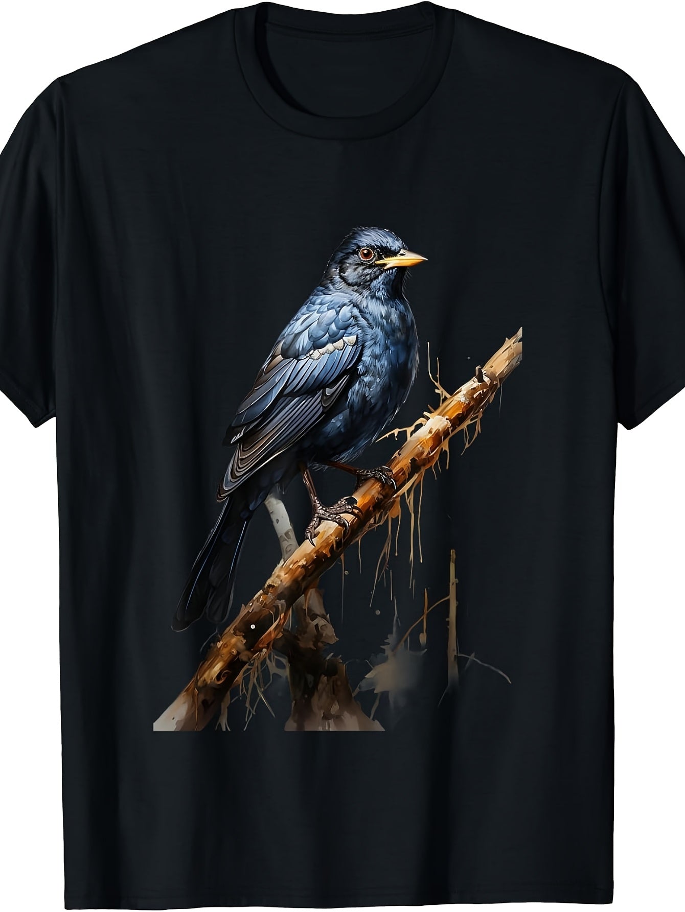 Realistic Blackbird Gift Nature Trees Birds T-Shirt